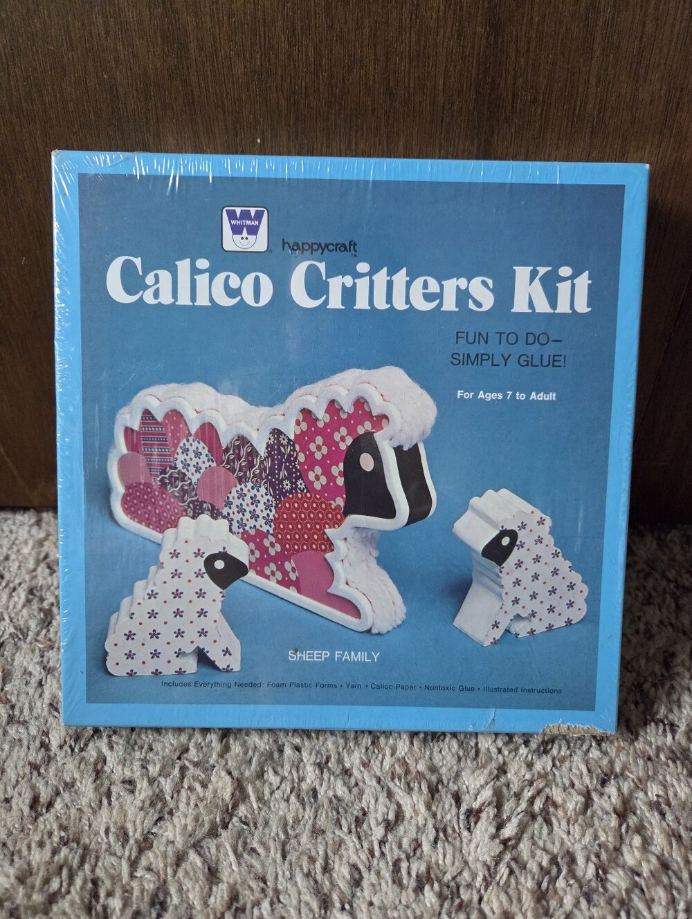 Vintage 1975 Whitman Happycraft Calico Critters Kit - Sheep Family Rare HTF